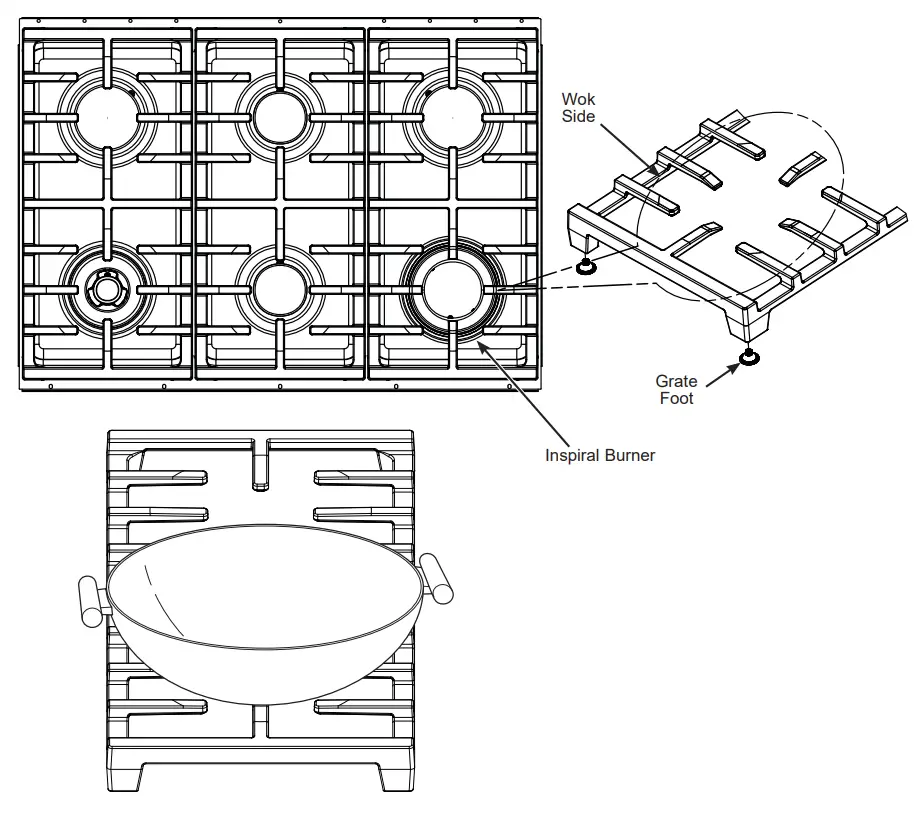 CAFE CGU366 36 Inch Professional Rangetops - WOK COOKING