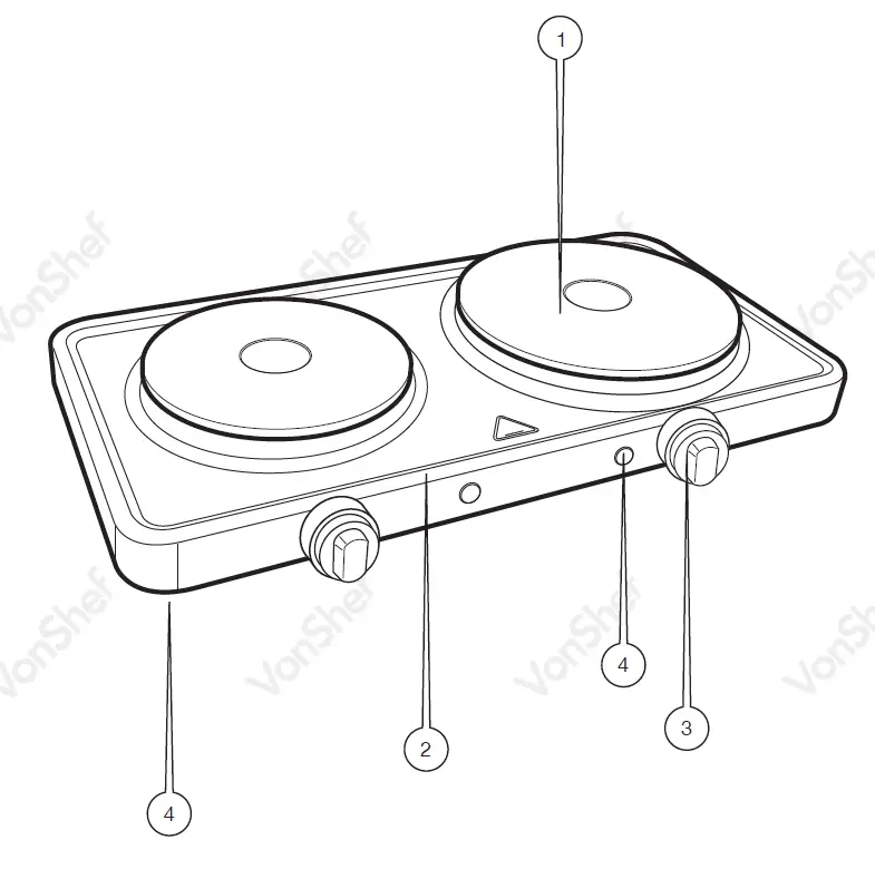 VonHaus 2000118 Double Hot Plate-fig1