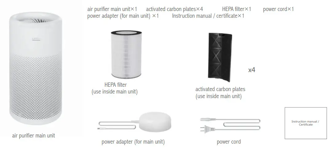 LIFA air Smart Air Purifier Packing List