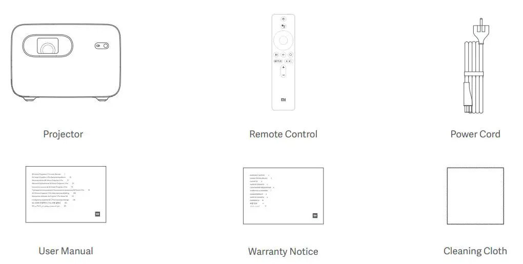 MI Smart Projector Pro 2 User Manual - Package contents