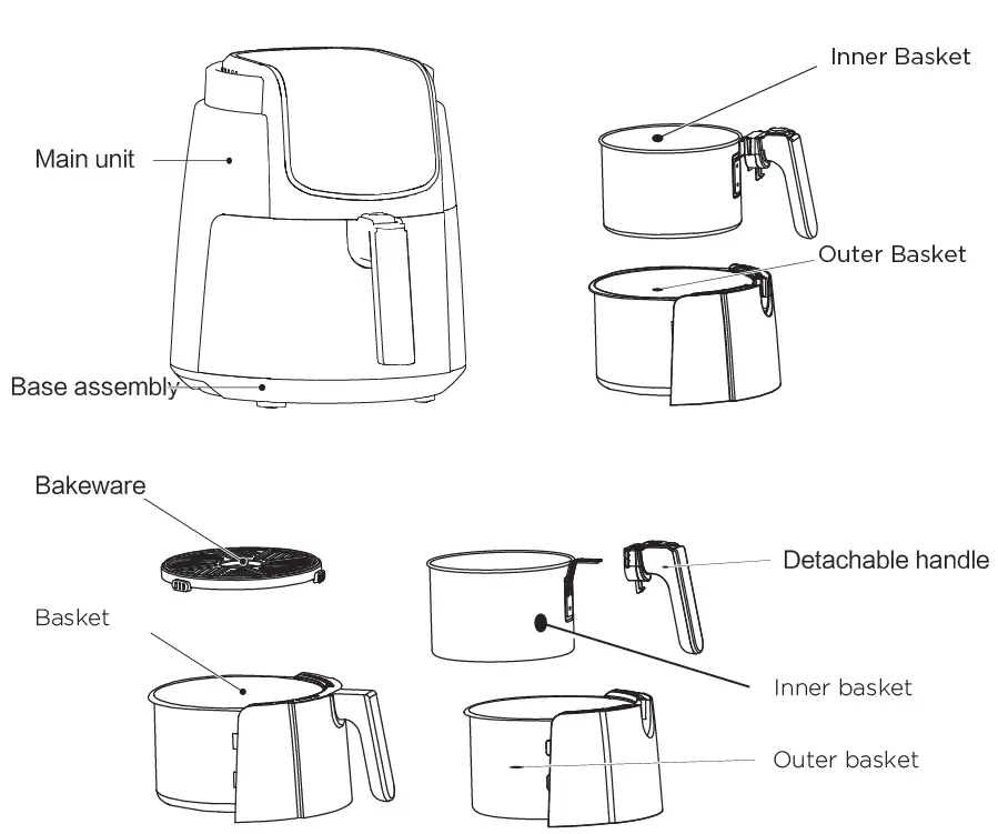 Midea MF-CN35C2 Air Fryer FIG 1