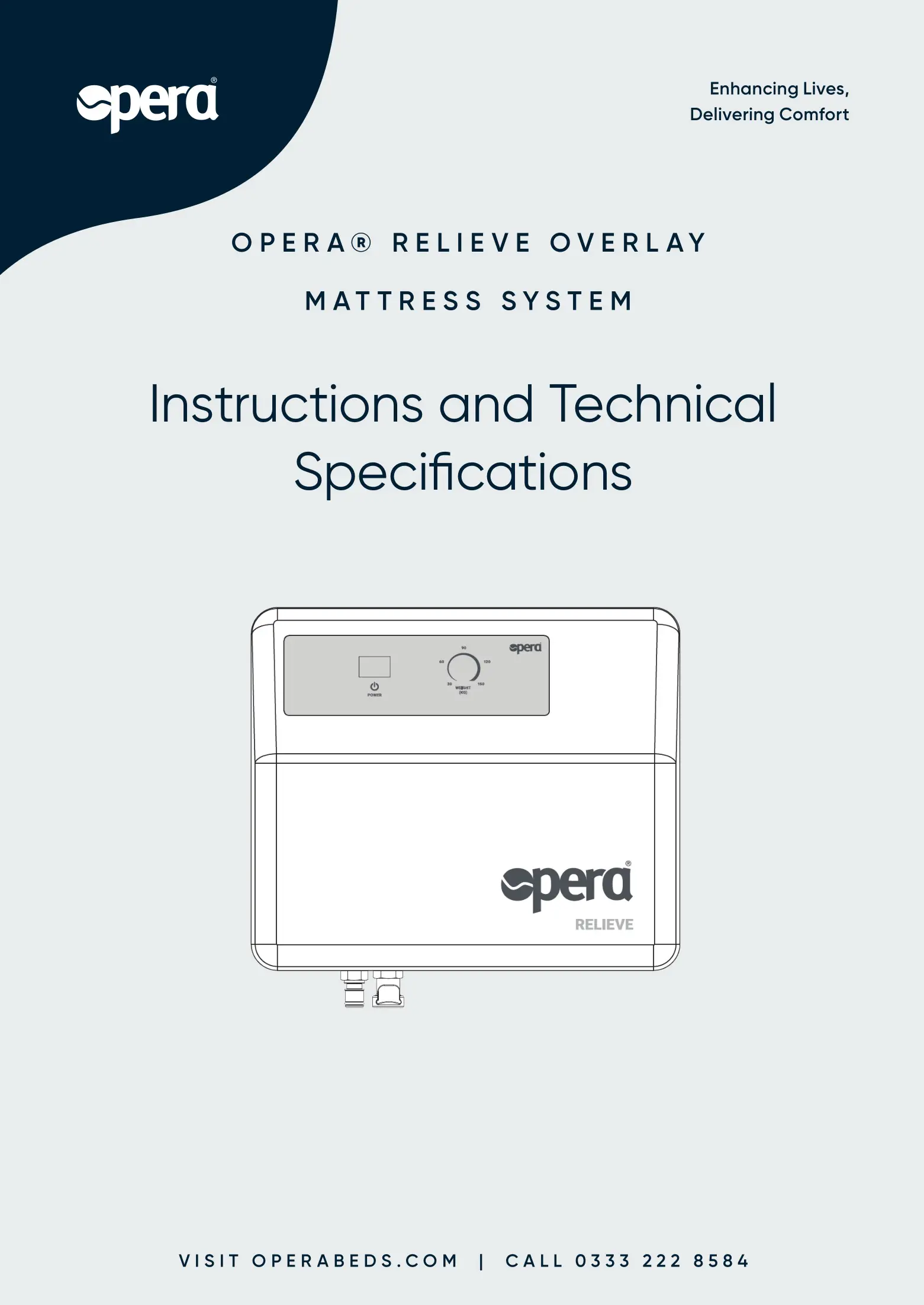 opera SR303 Relieve Overlay Mattress System Instruction Manual