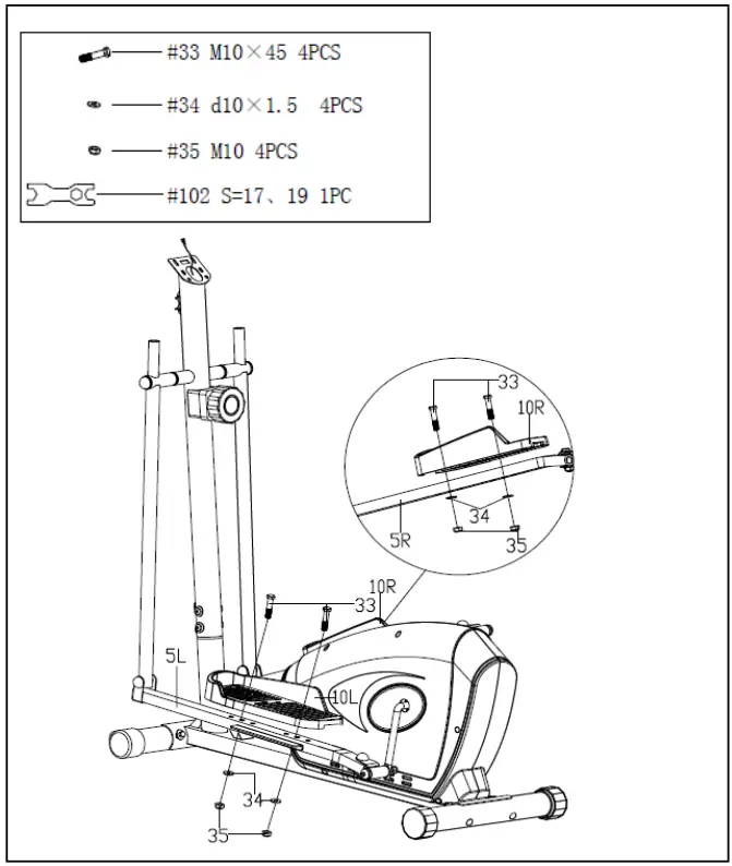 SUNNY Health Fitness SF E3607 Magnetic Elliptical Trainer - ASSEMBLY 4