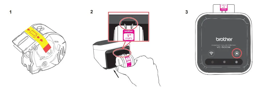 brother Compact Color Printer User Guide - Load the Roll Cassette