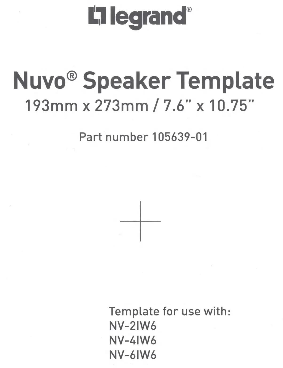 NUVO NV-6IW6 6.5 Inch In Wall Speaker Instruction Manual