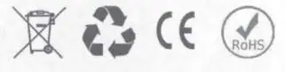 disposal, recycle,ce,rohs icon