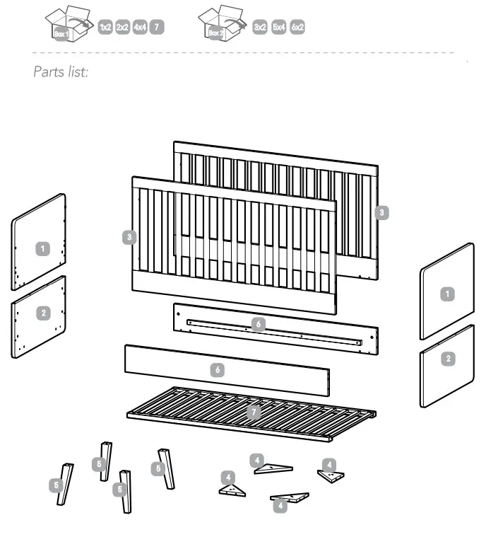 Silver Cross 32403301 Natural White Westport Cot Bed - Figure 1