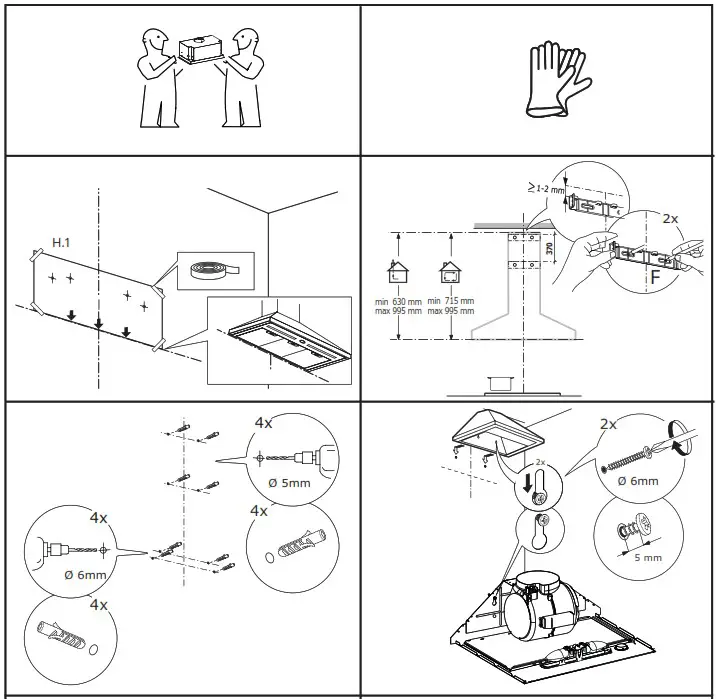 IKEA 404 432 13 RYTMISk Wall Mounted Extractor Hood - overview 3