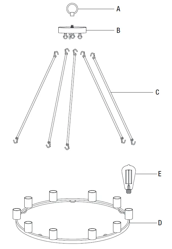 HAMPTON BAY HDP00330 Stratton 10 Light Chandelier 3