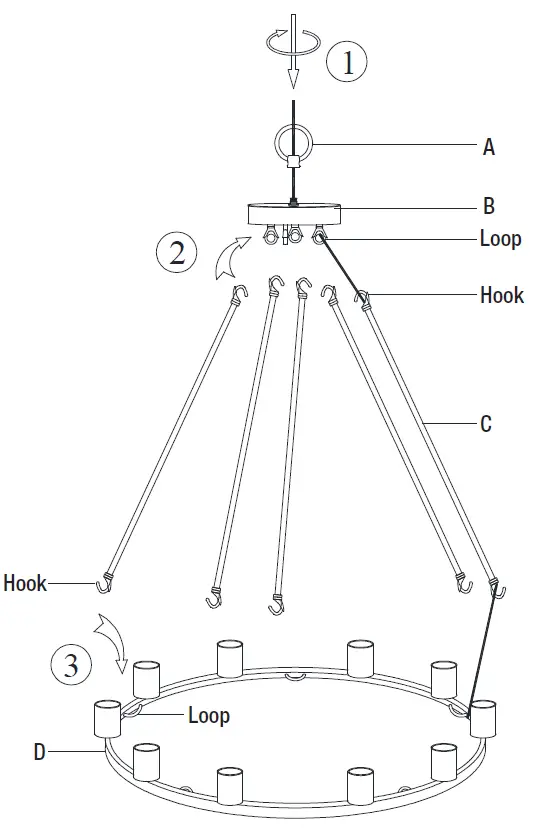 HAMPTON BAY HDP00330 Stratton 10 Light Chandelier 4