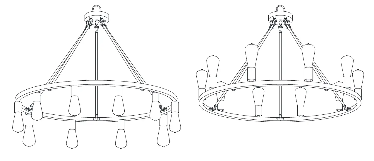 HAMPTON BAY HDP00330 Stratton 10 Light Chandelier