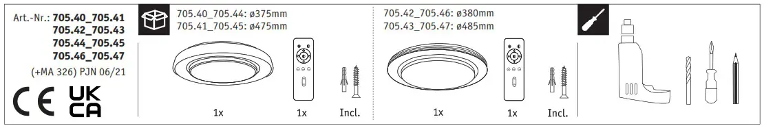 Paulmann 70546 LED Ceiling luminaire Rainbow - sarety instructions