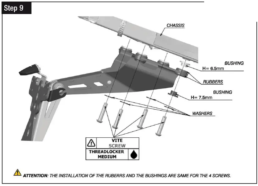 rizoma PT415 Fox License Plate Support Kit-12