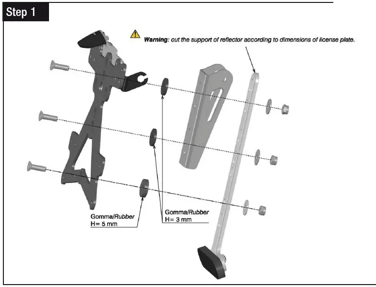 rizoma PT415 Fox License Plate Support Kit-4