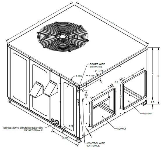 Goodman GPUM34208041 Single Package Gas-Electric Ultra-Low Nox Heating and Cooling Unit - 21