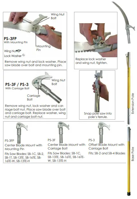 JAMESON JA Pruners with Adapter - Attach Saw Blade to Pole Saw Head