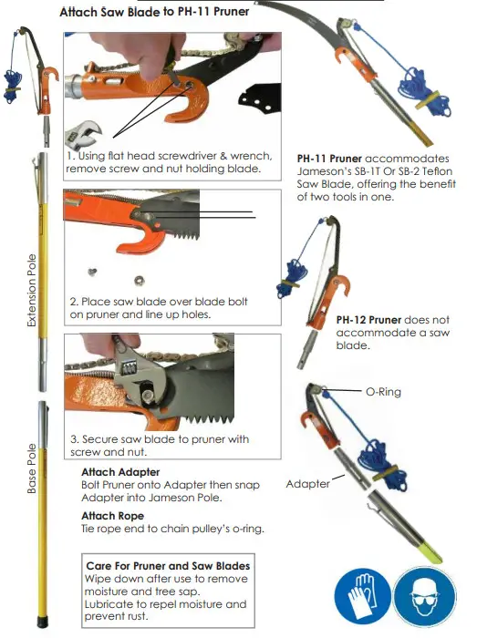 JAMESON JA Pruners with Adapter - Attach Saw Blade