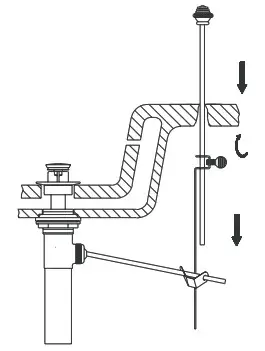 SIGNATURE HARDWARE 948587 Widespread Gooseneck - POP-UP DRAIN INSTALLATION 7