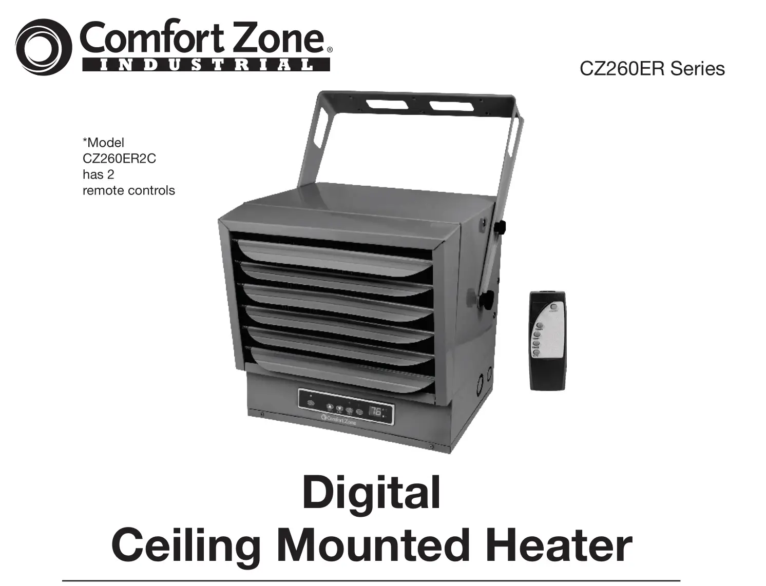 Comfort Zone CZ260ER2C Digital Ceiling Mounted Heater User Manual