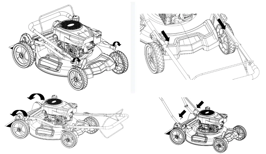 POWERSMART PSM2521SR 21 Inch 3 in 1 Gas Self Propelled Lawn Mower - UPPER HANDLE