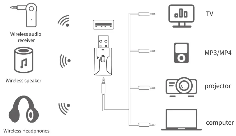 skypearll Wireless Audio Adapter - Launch mode
