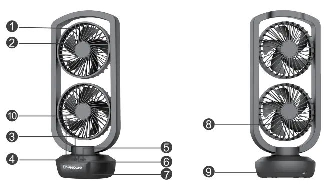 Dr-Prepare-DDF-1BKDF7-Oscillating-Tower-Fan-FIG-1