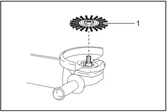 Operation with wire wheel brush