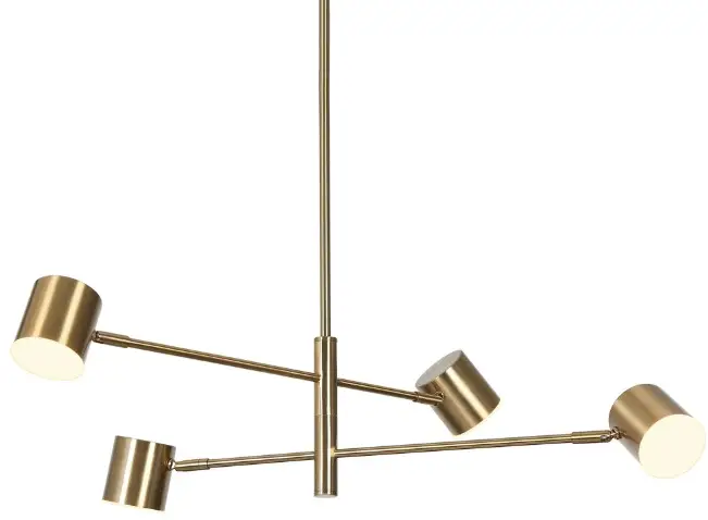 ZEVNI A04637 Frey 4-Light Gold Modern-Contemporary Chandelier