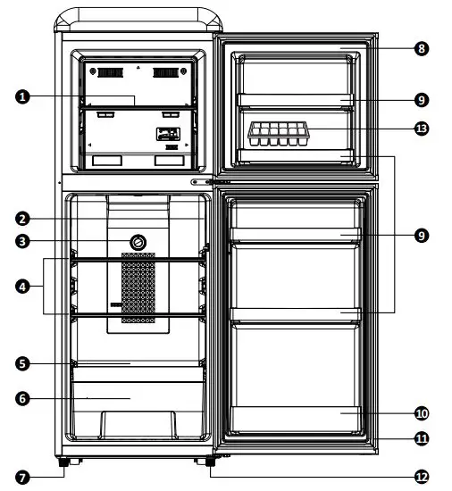 SCHNEIDER-SCDD188VNFAB-Upper-Freezer-Two-Door-Refrigerator-FIG1