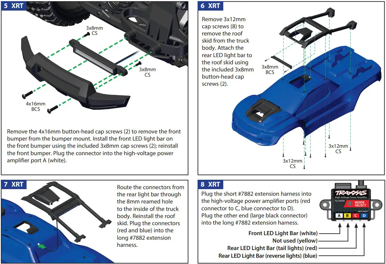 Electronic 7885 X-Maxx LED Light Bar Kit Instruction Manual - How to use