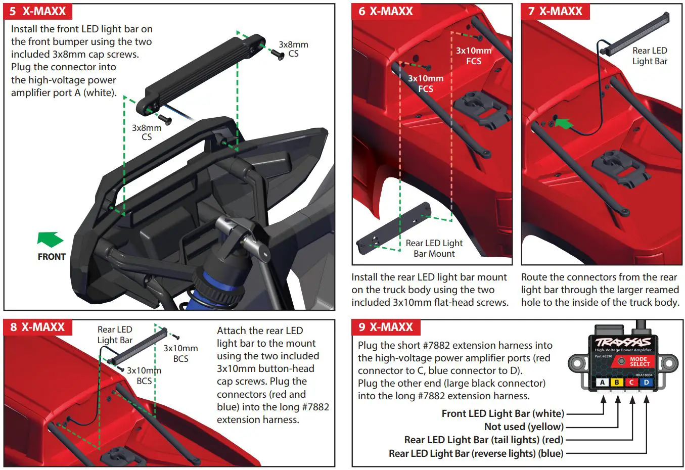Electronic 7885 X-Maxx LED Light Bar Kit Instruction Manual - How to use