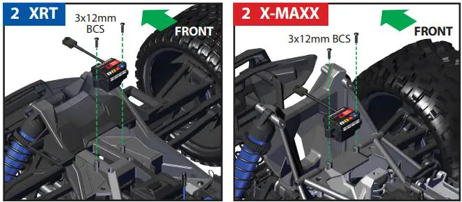 Electronic 7885 X-Maxx LED Light Bar Kit Instruction Manual - Install the high-voltage power amplifier on the truck chassis
