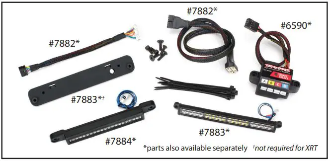 Electronic 7885 X-Maxx LED Light Bar Kit Instruction Manual - Part list