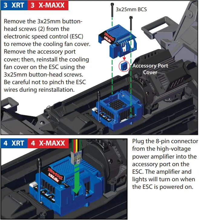 Electronic 7885 X-Maxx LED Light Bar Kit Instruction Manual - Remove the 3x25mm button head screws