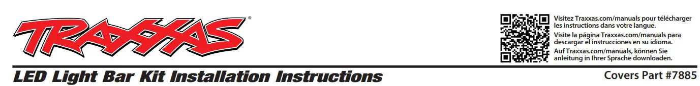 Electronic 7885 X-Maxx LED Light Bar Kit Instruction Manual