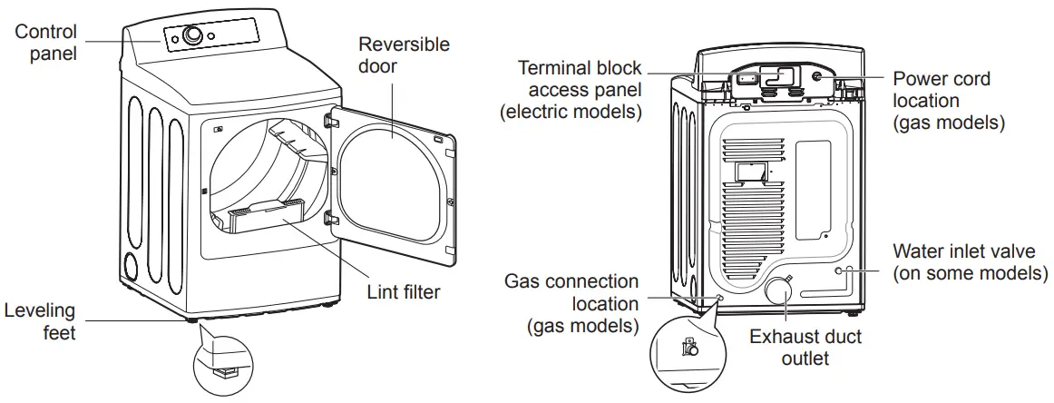 LG DLE7100 7.3 cu. ft. Ultra Large Capacity Electric Dryer - Parts