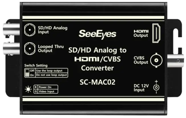 SC-MAC02 SD or HD Analog to HDMI or CVBS Converter