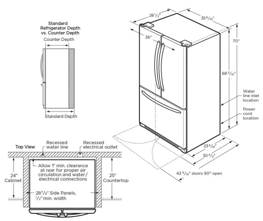 FRIGIDAIRE GRFG2353AF Gallery Counter Depth French Door Refrigerator 1