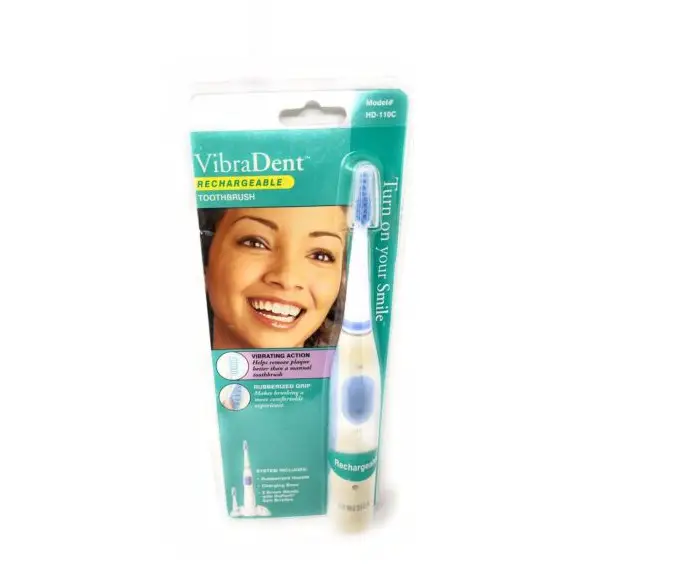 Homedics Hd-110 Vibradent Rechargeable Toothbrush Instruction Manual And Warranty Information
