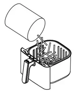 Midea MF-CN55A2 5.5L Deluxe Digital Digital Air Fryer - basket