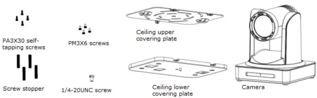 BZBGEAR BG-ND Series Live Streaming Camera - celling mount guide