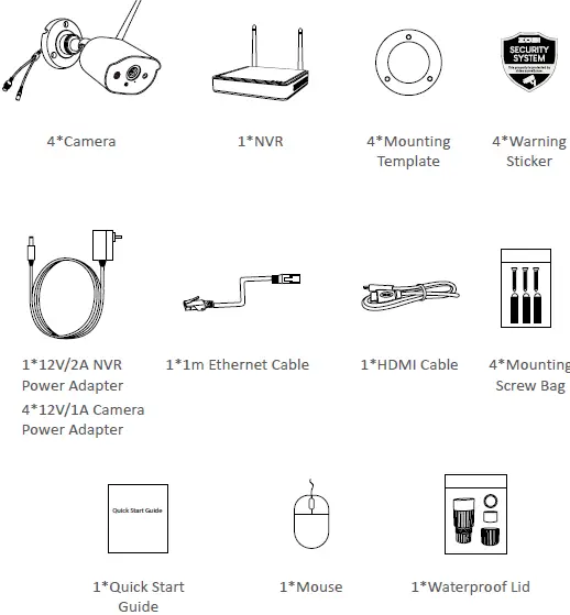 ANSJER W4 Wireless Security Camera System FIG 1