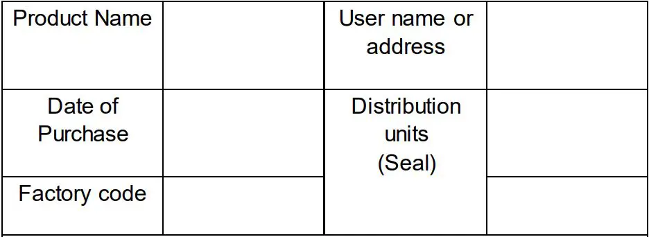 Commercial Kitchen OT-25 Doner Kebab Machine - Warranty Card