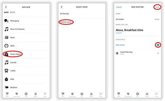 sOmfy Amazon Alexa Tahoma RTS Zigbee Smartphone- CREATE ROUTINES 2