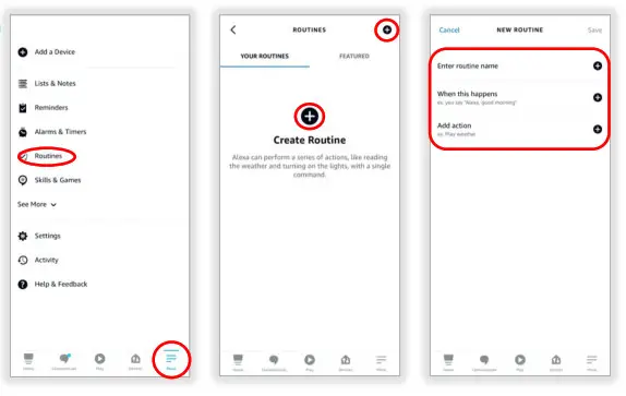 sOmfy Amazon Alexa Tahoma RTS Zigbee Smartphone- CREATE ROUTINES