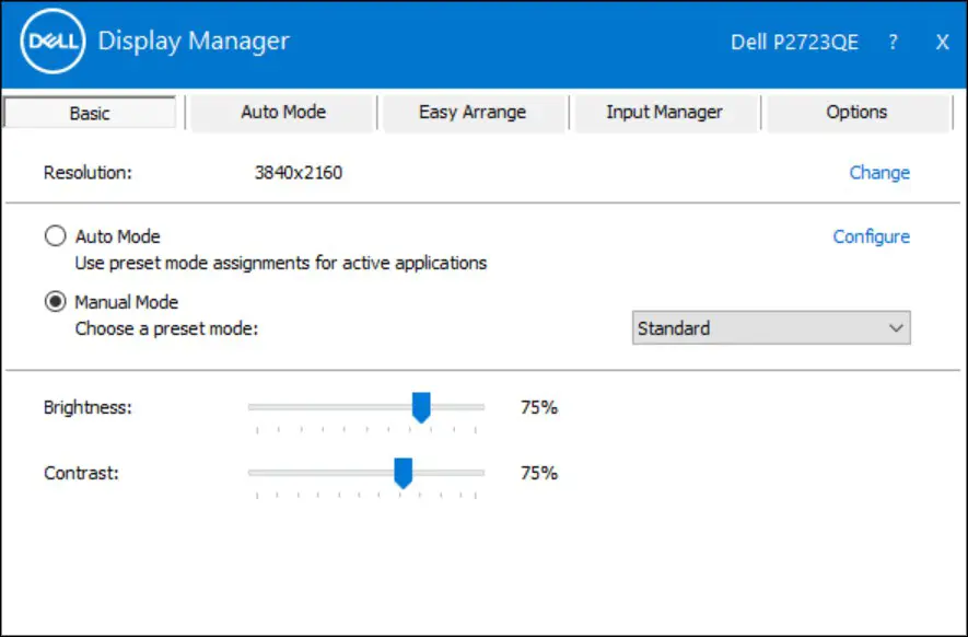 DELL P2723QE 27 Inch 4K USB C Hub Monitor - Setting Basic Display Functions