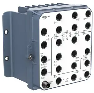 westermo Viper 20A-PoE Series 20-Port Ethernet M12 switches with Power over Ethernet