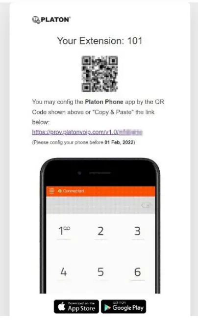 Platon Phone Apps User Guide - Open the phone provision URL with a browser