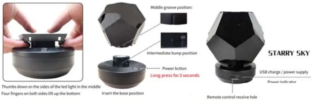 SOONCOR Galaxy Star LED Night Light - base