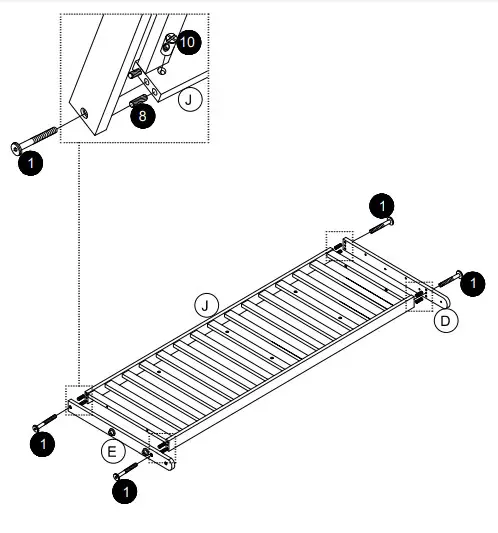 dhpfumiture Wood Futon Frame hardware Step 2